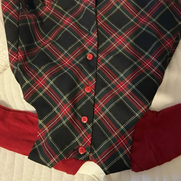 2 piece red plaid Christmas dress set - Picture 5 of 11